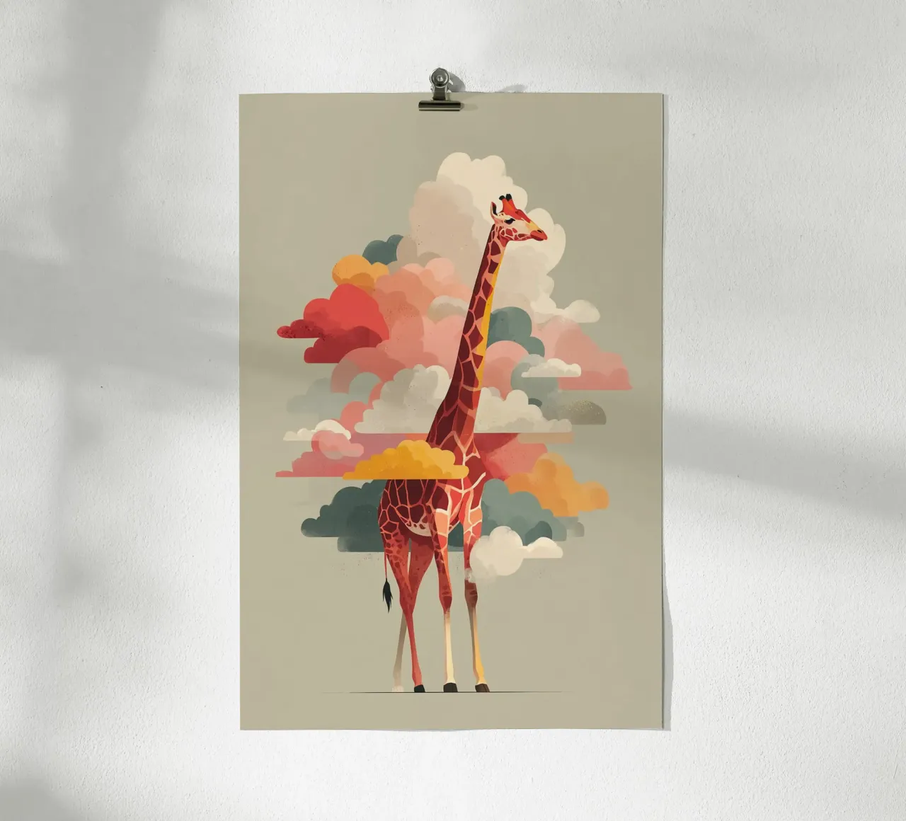 Cloudscape Giraffe poster da wonderfolk
