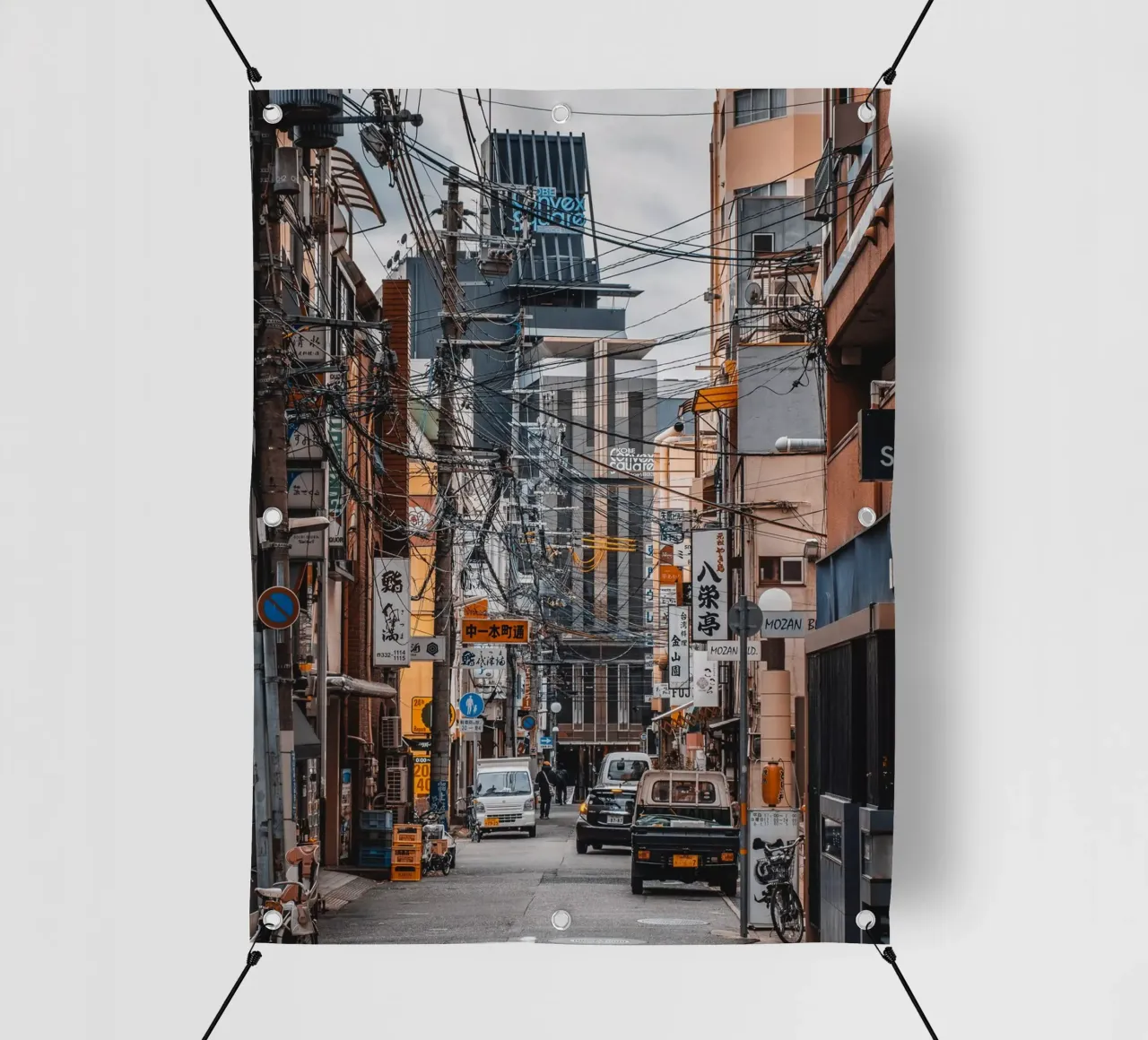Strada urbana giapponese - Kobe, Giappone telo in pvc da Marcel Bisig