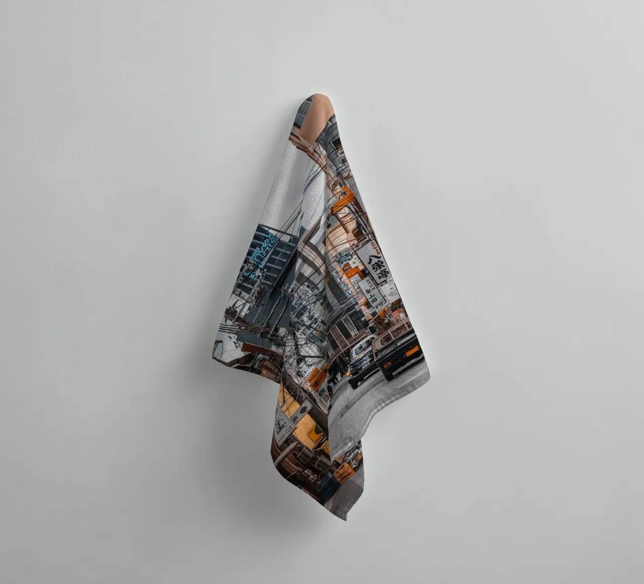 Japanese Urban Street - Kobe, Japan towel by Marcel Bisig