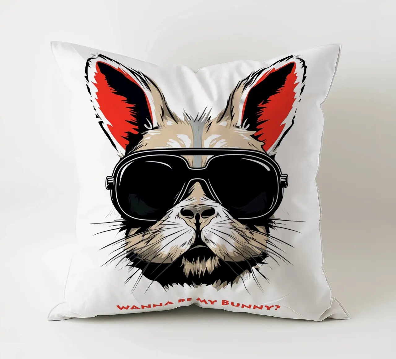Will you be my rabbit? | The all-important question decorative cushion by Autofocus