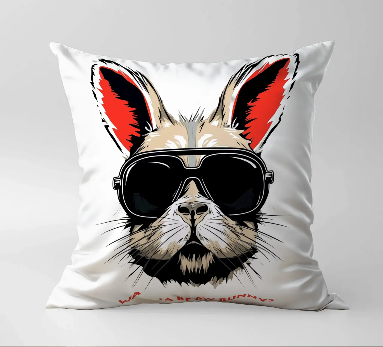 Will you be my rabbit? | The all-important question decorative cushion by Autofocus