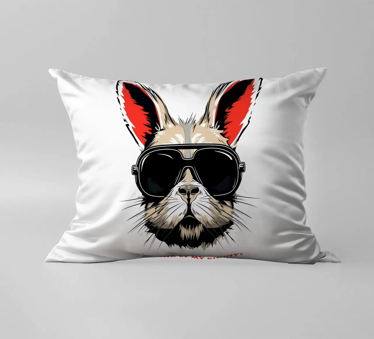 Will you be my rabbit? | The all-important question decorative cushion by Autofocus