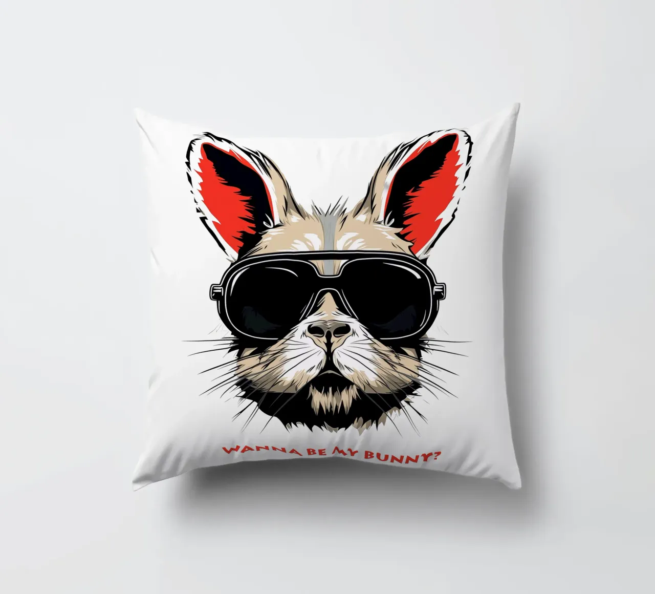 Will you be my rabbit? | The all-important question decorative cushion by Autofocus