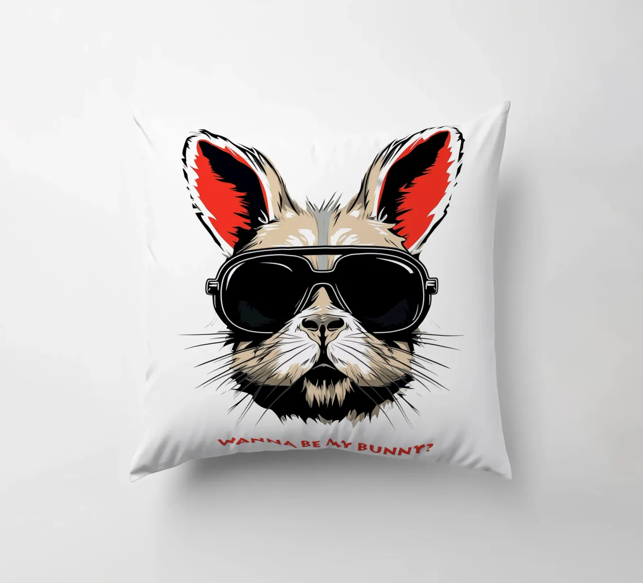 Will you be my rabbit? | The all-important question decorative cushion by Autofocus