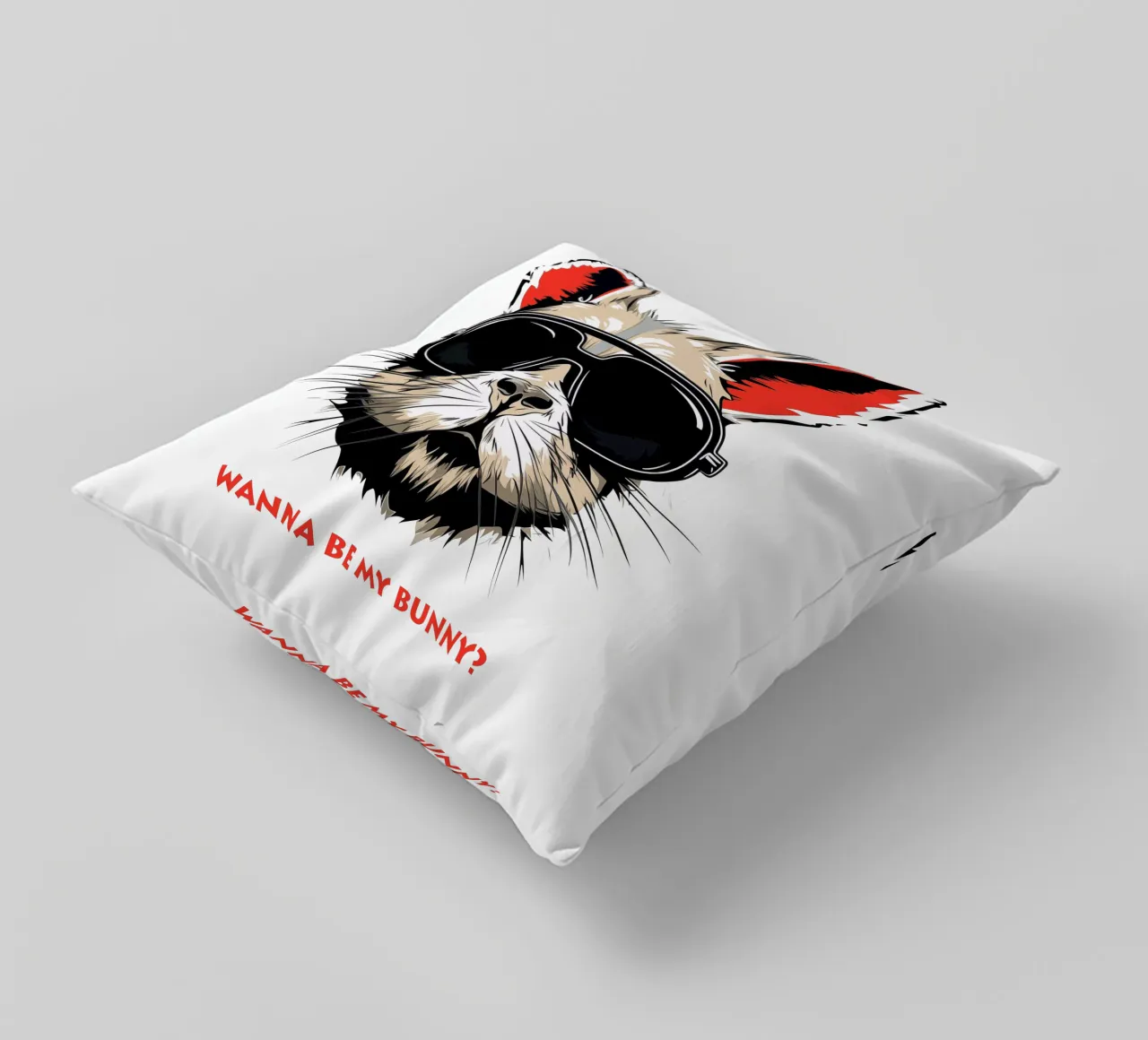 Will you be my rabbit? | The all-important question decorative cushion by Autofocus