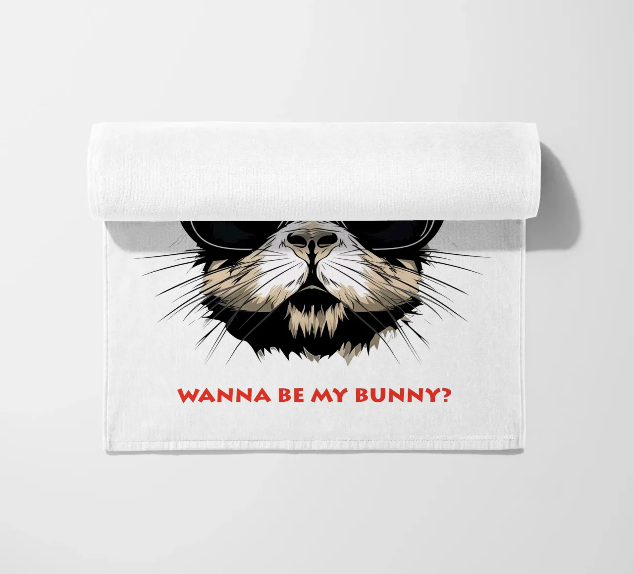 Will you be my rabbit? | The all-important question beach towel by Autofocus