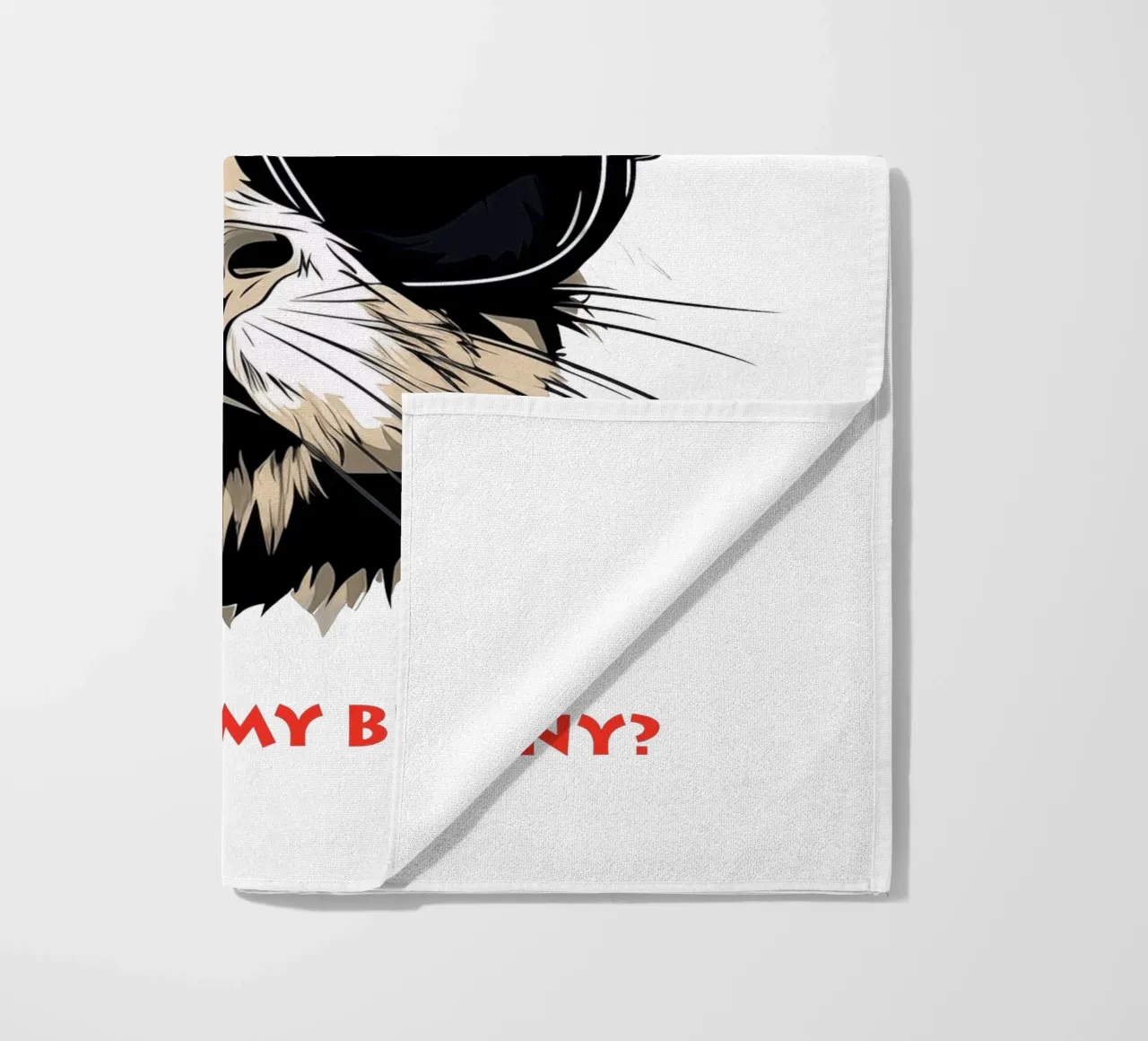 Will you be my rabbit? | The all-important question beach towel by Autofocus