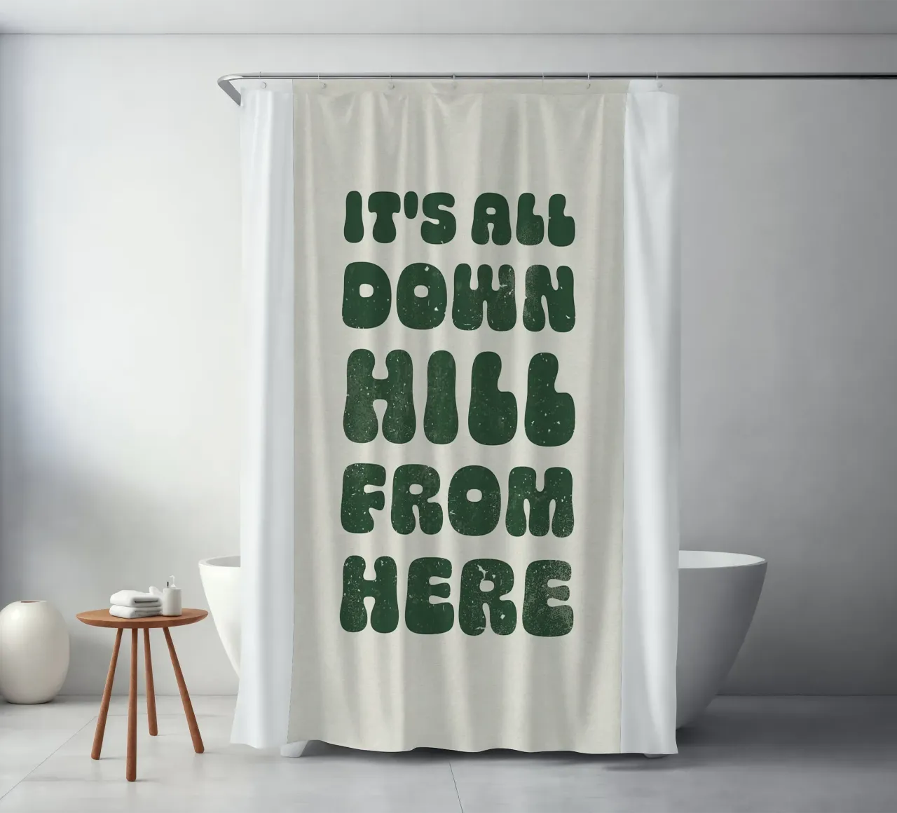 Da qui in poi è tutta una discesa tenda da doccia da Amanda Khan