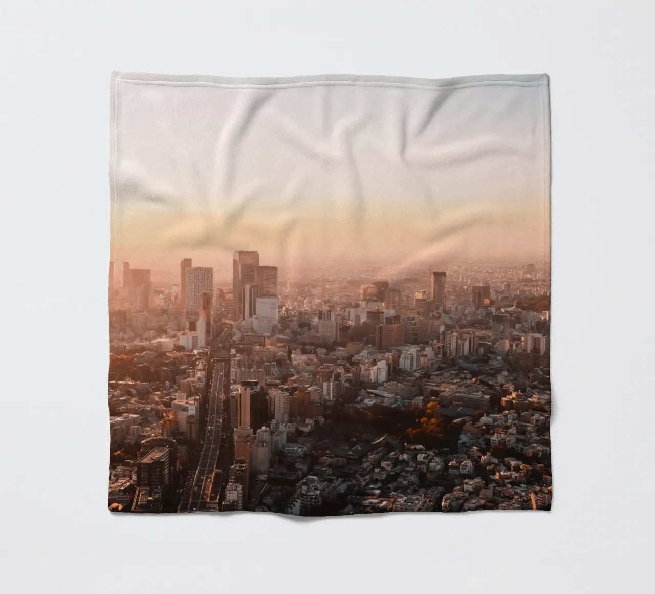 Tramonto a Tokyo, Giappone coperta in pile da Marcel Bisig