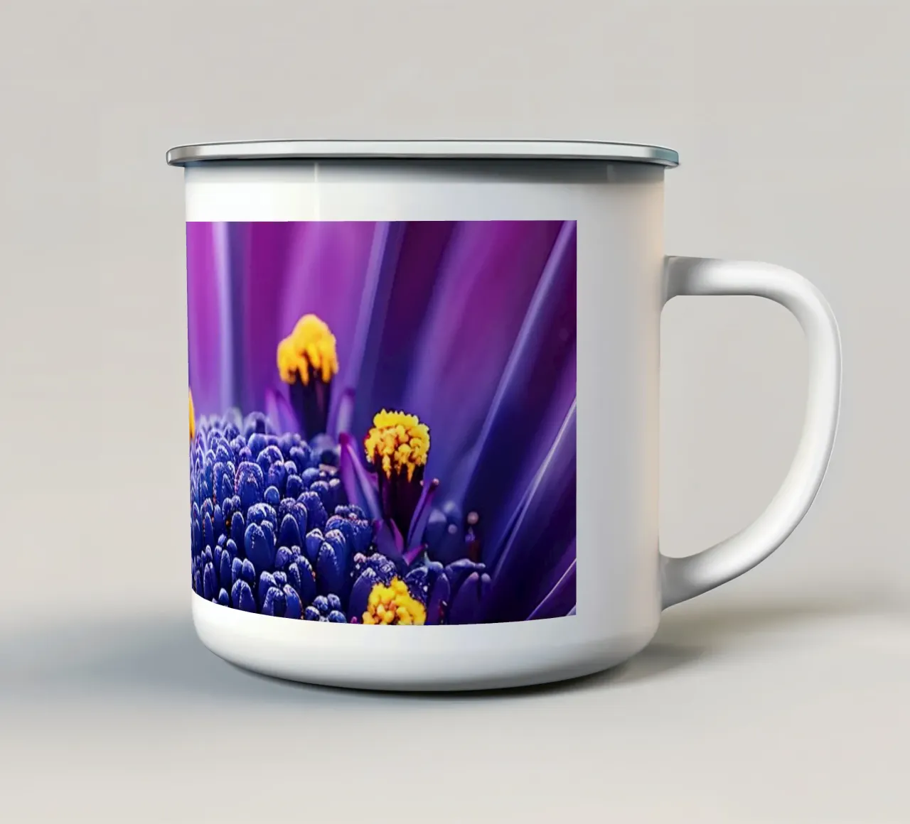 Gerbera a fuoco tazza in smalto da M-Ulrich-Digital Art