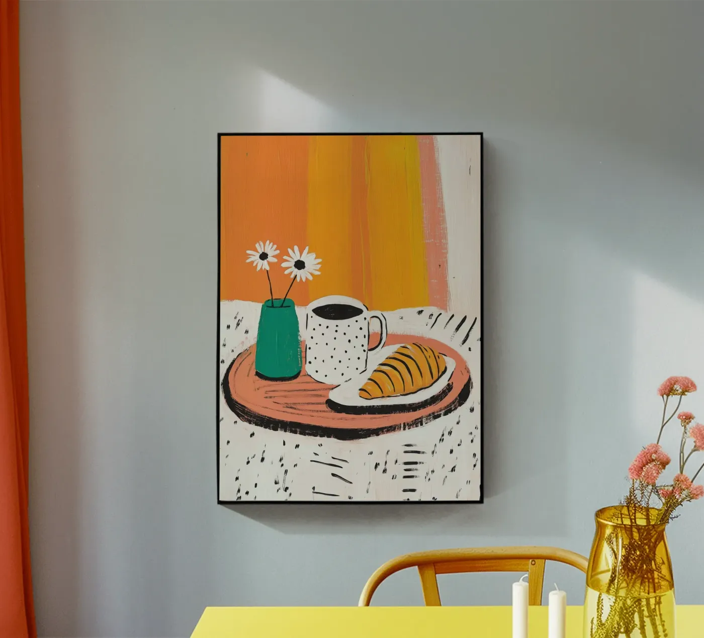 Caffè, croissant e margherite plexiglass da Chic Lines Studio