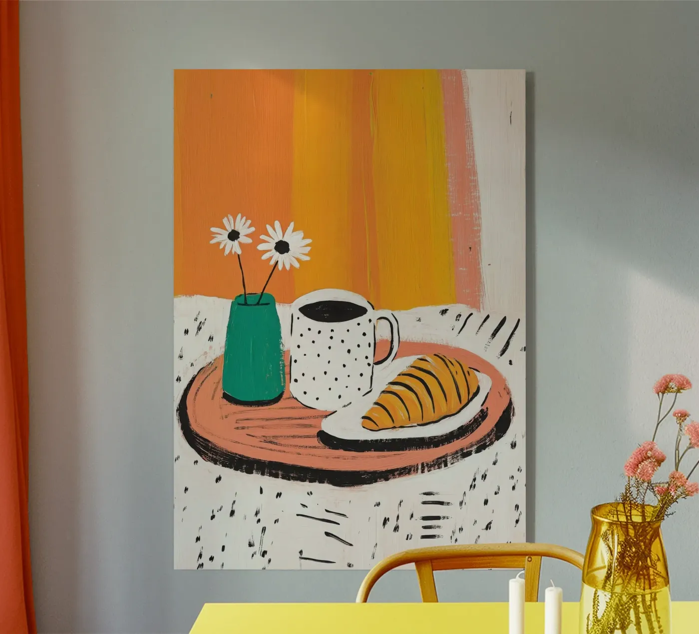 Caffè, croissant e margherite plexiglass da Chic Lines Studio