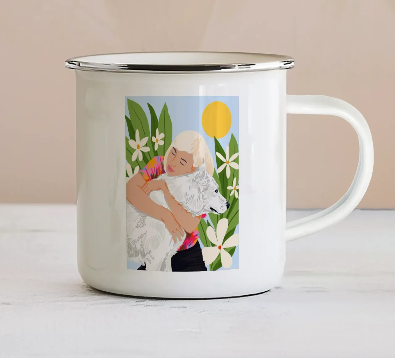 Tutto ciò che serve è amore e un cane tazza in smalto da 83oranges