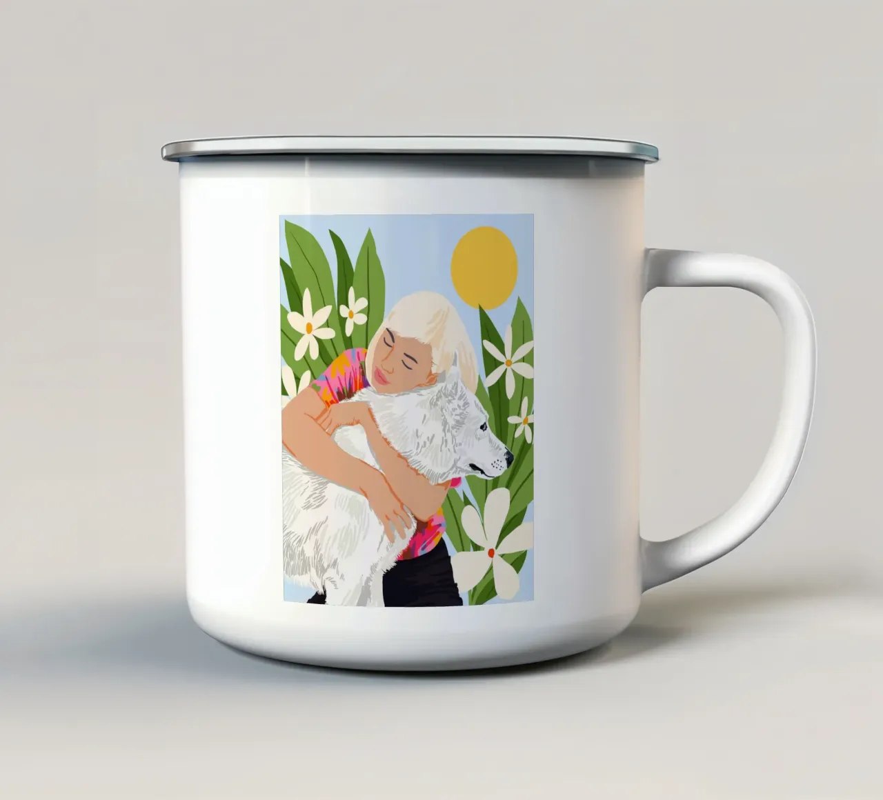 Tutto ciò che serve è amore e un cane tazza in smalto da 83oranges