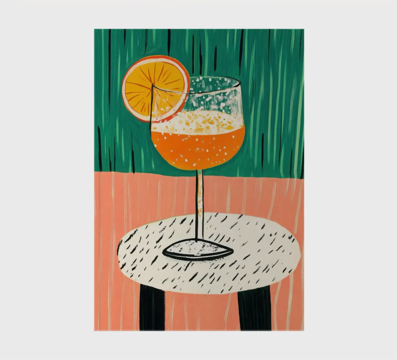 Refreshing drink on a white table notebook by Chic Lines Studio