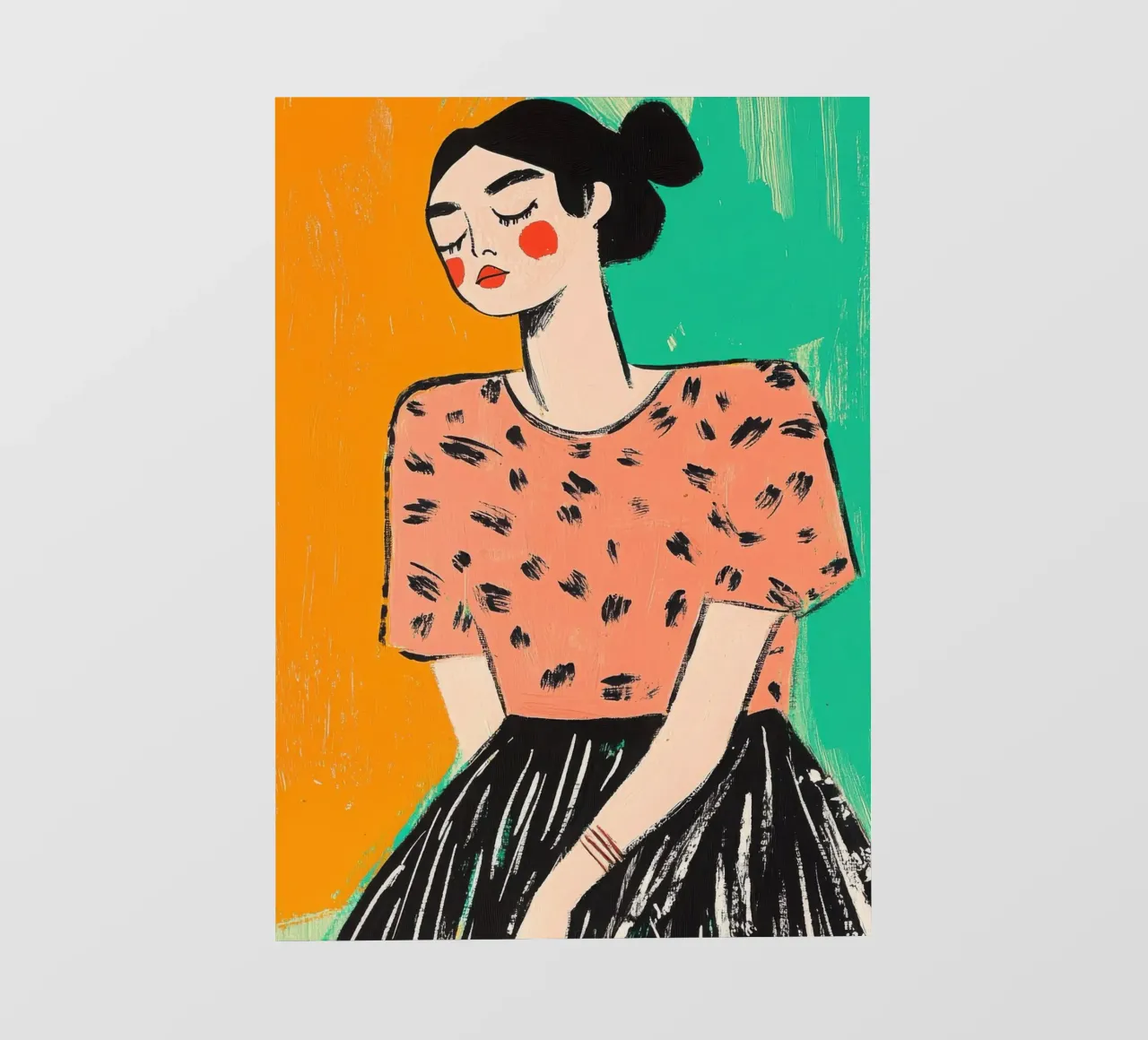 Ritratto stilizzato di una donna in stile color block pellicola backlit da Chic Lines Studio