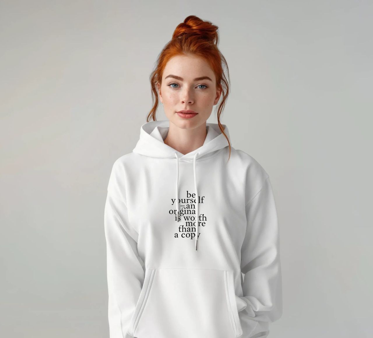 be yourself – an original is worth more than a copy felpa con cappuccio da The True Type