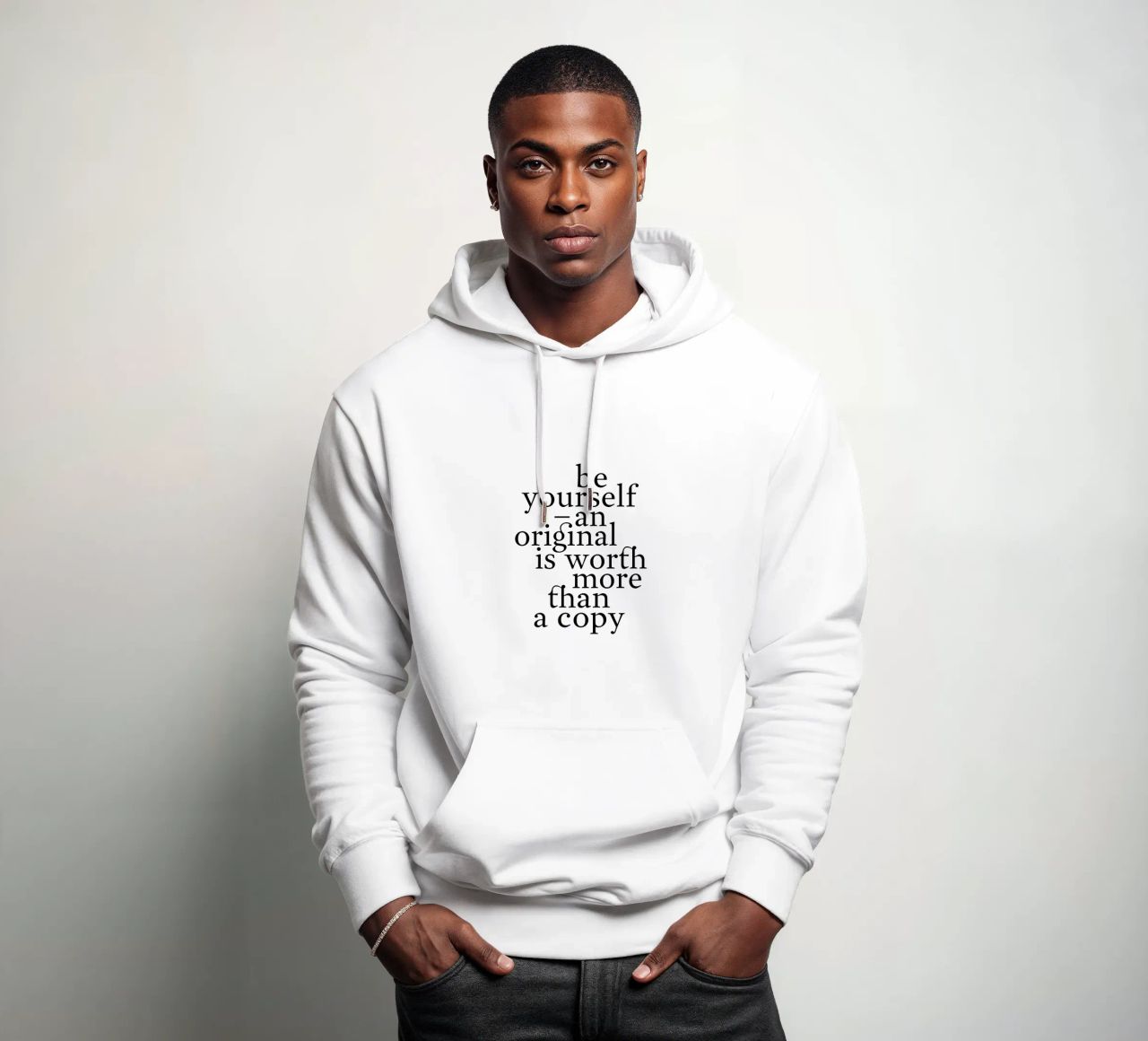 be yourself – an original is worth more than a copy felpa con cappuccio da The True Type