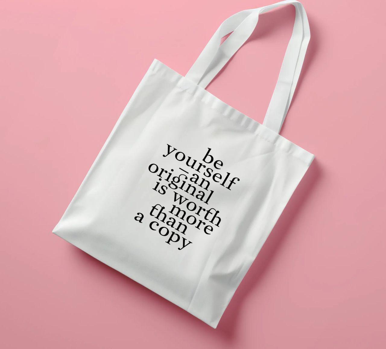 be yourself – an original is worth more than a copy borsa in juta da The True Type