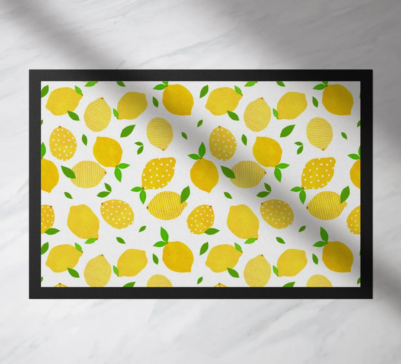 Lemon Crowd doormat by Orara Studio