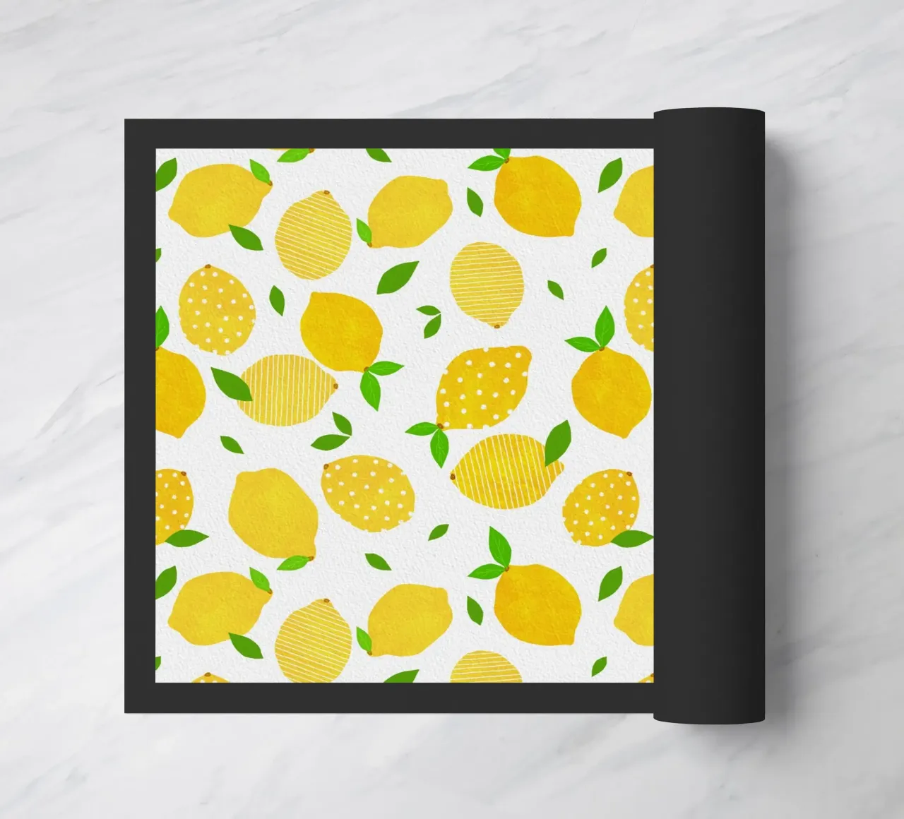 Lemon Crowd doormat by Orara Studio