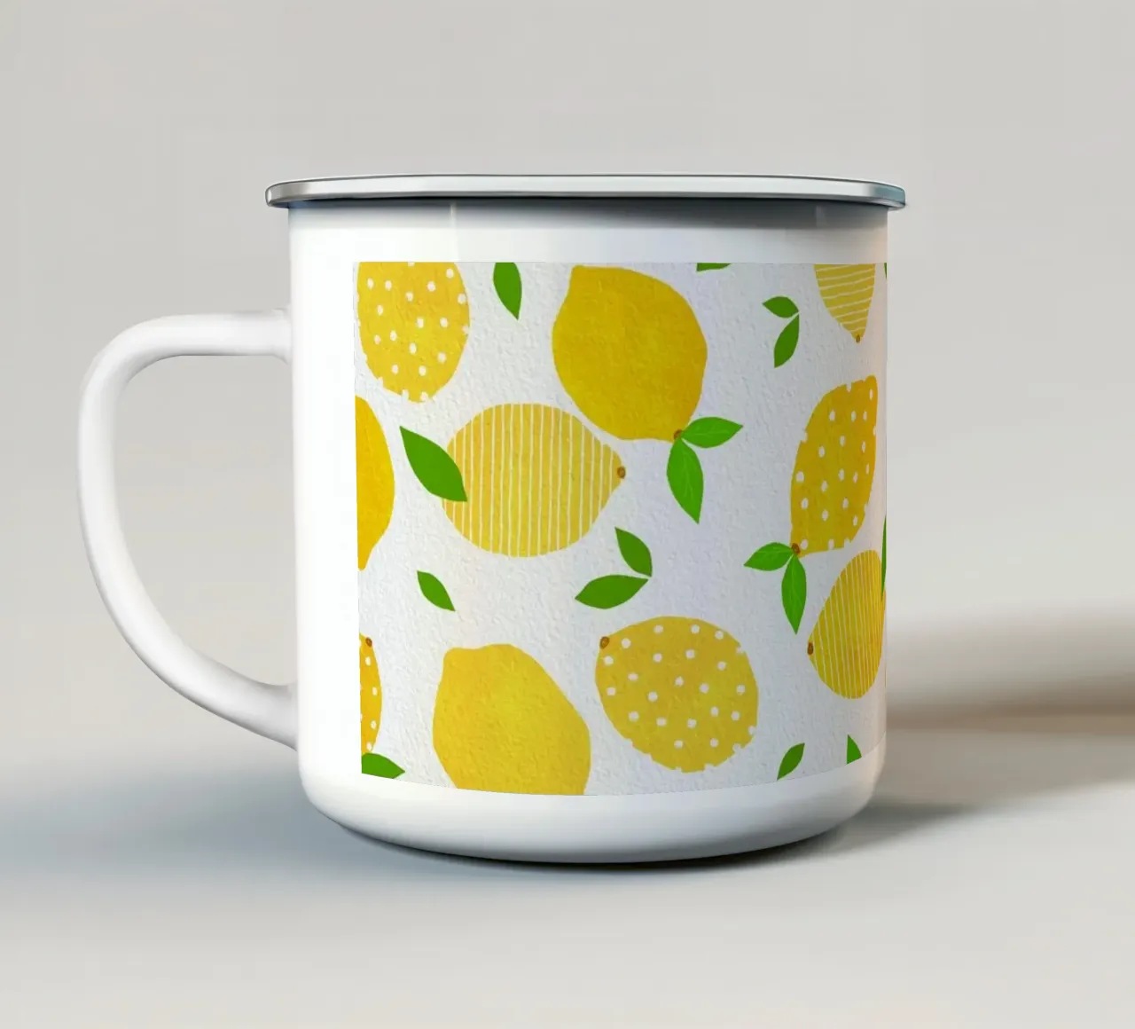 Folla di limoni tazza in smalto da Orara Studio