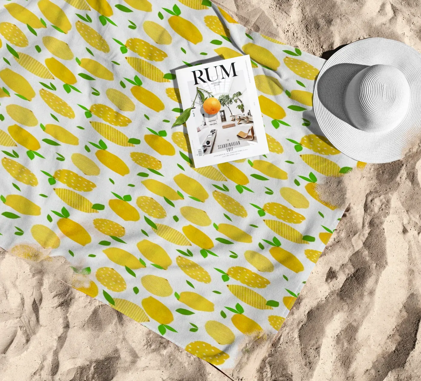 Folla di limoni telo mare da Orara Studio
