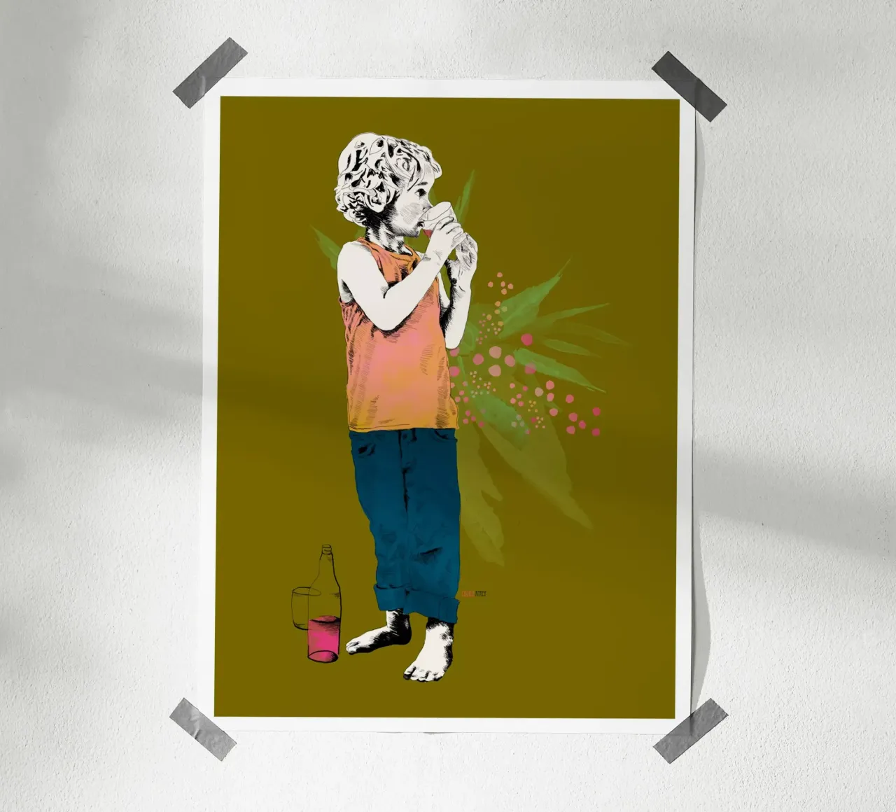 the grenadine glass poster con telaio in alluminio da La Belette Rose
