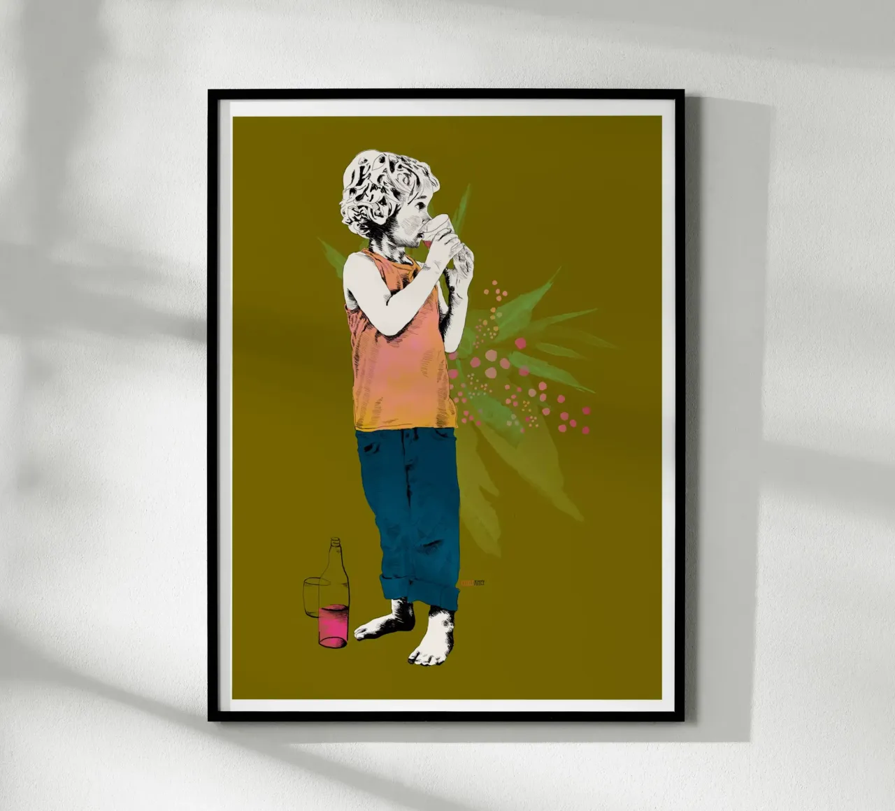 the grenadine glass poster con telaio in alluminio da La Belette Rose