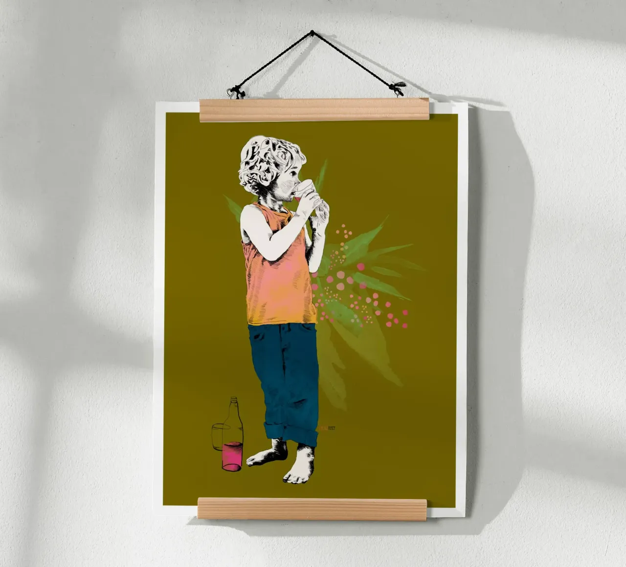 the grenadine glass poster con telaio in alluminio da La Belette Rose