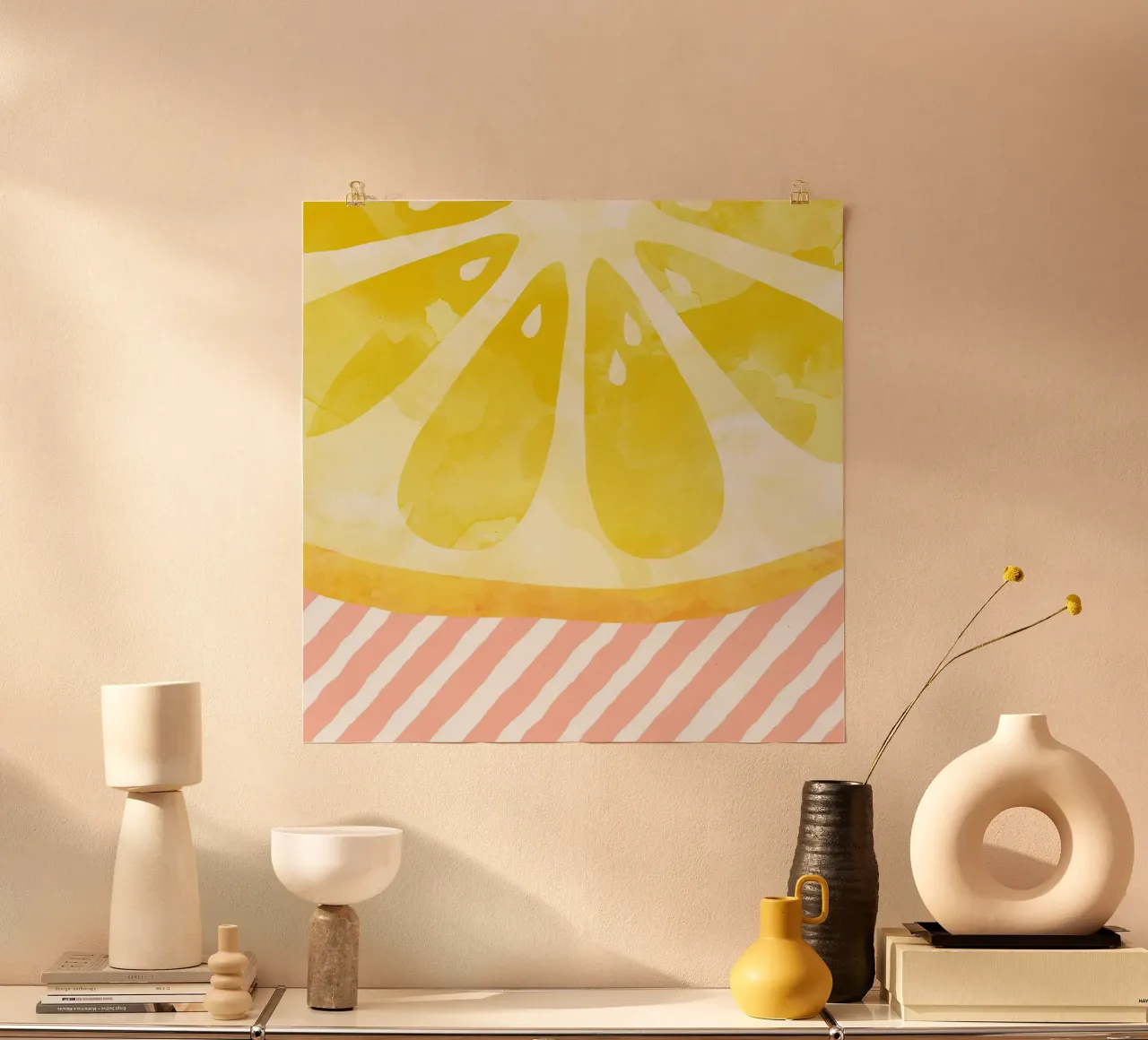 Zitrone Abstrakt Hahnemühle von Orara Studio