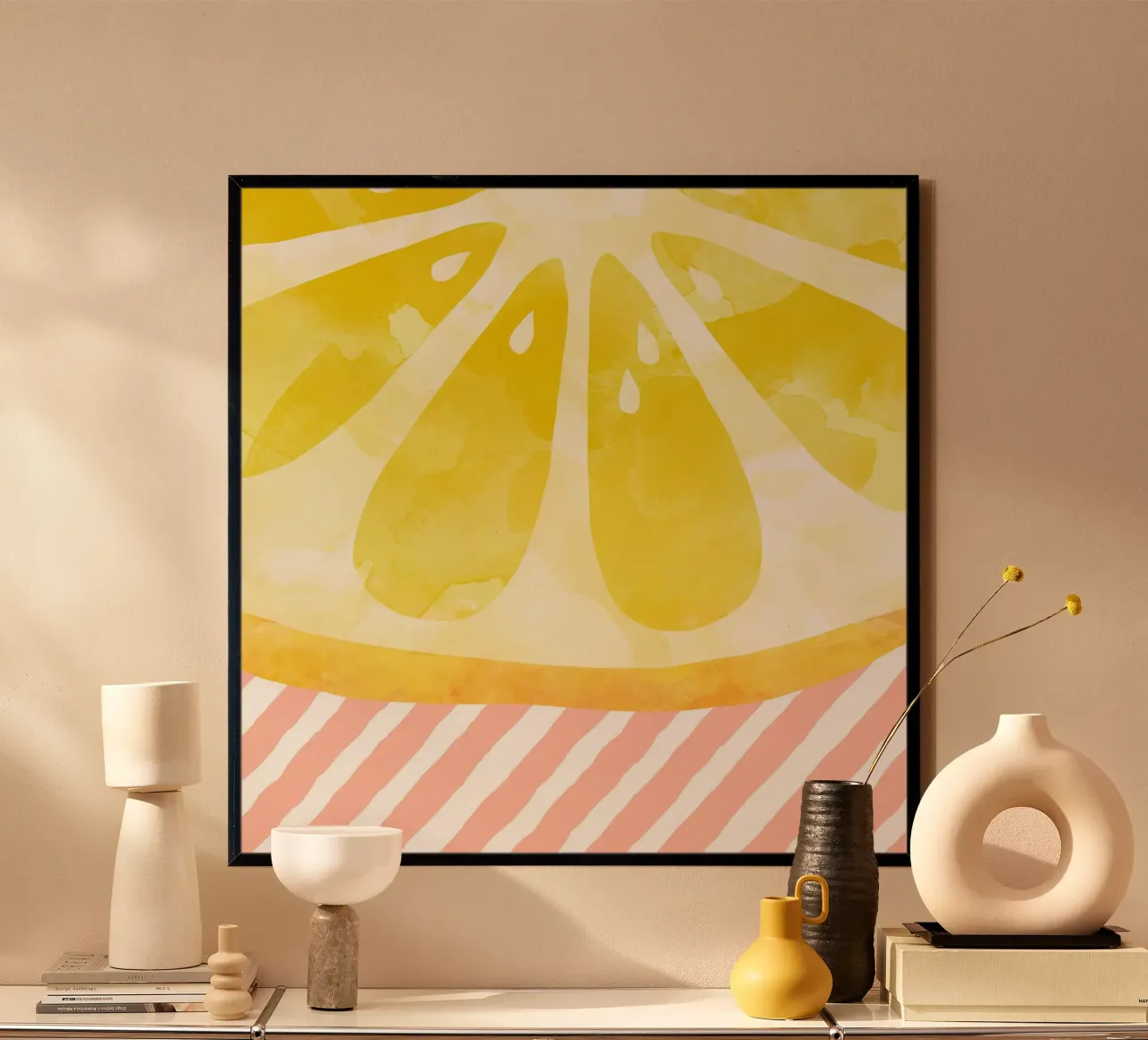 Zitrone Abstrakt Hahnemühle von Orara Studio