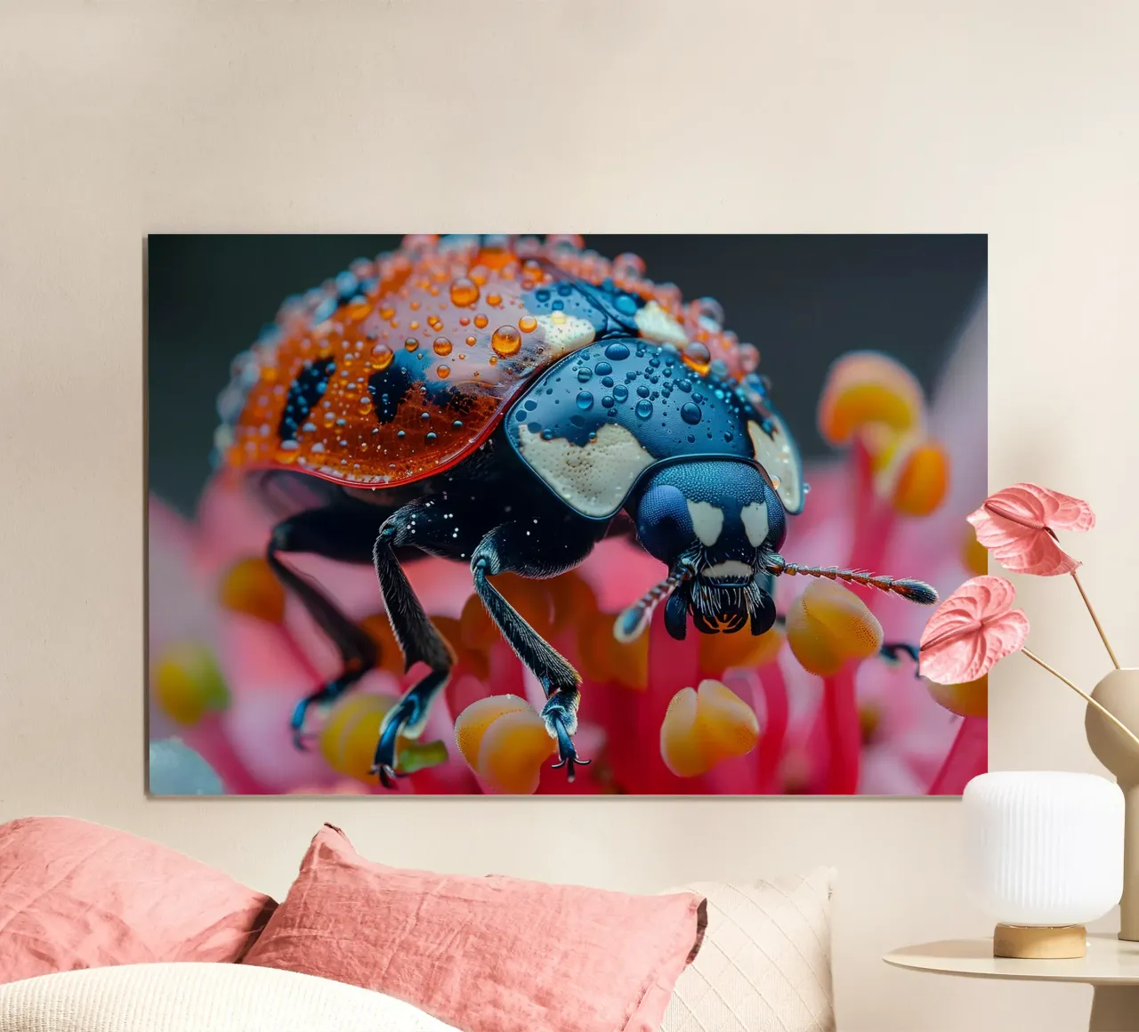 La coccinella e il suo mondo fiorito poster da M-Ulrich-Digital Art