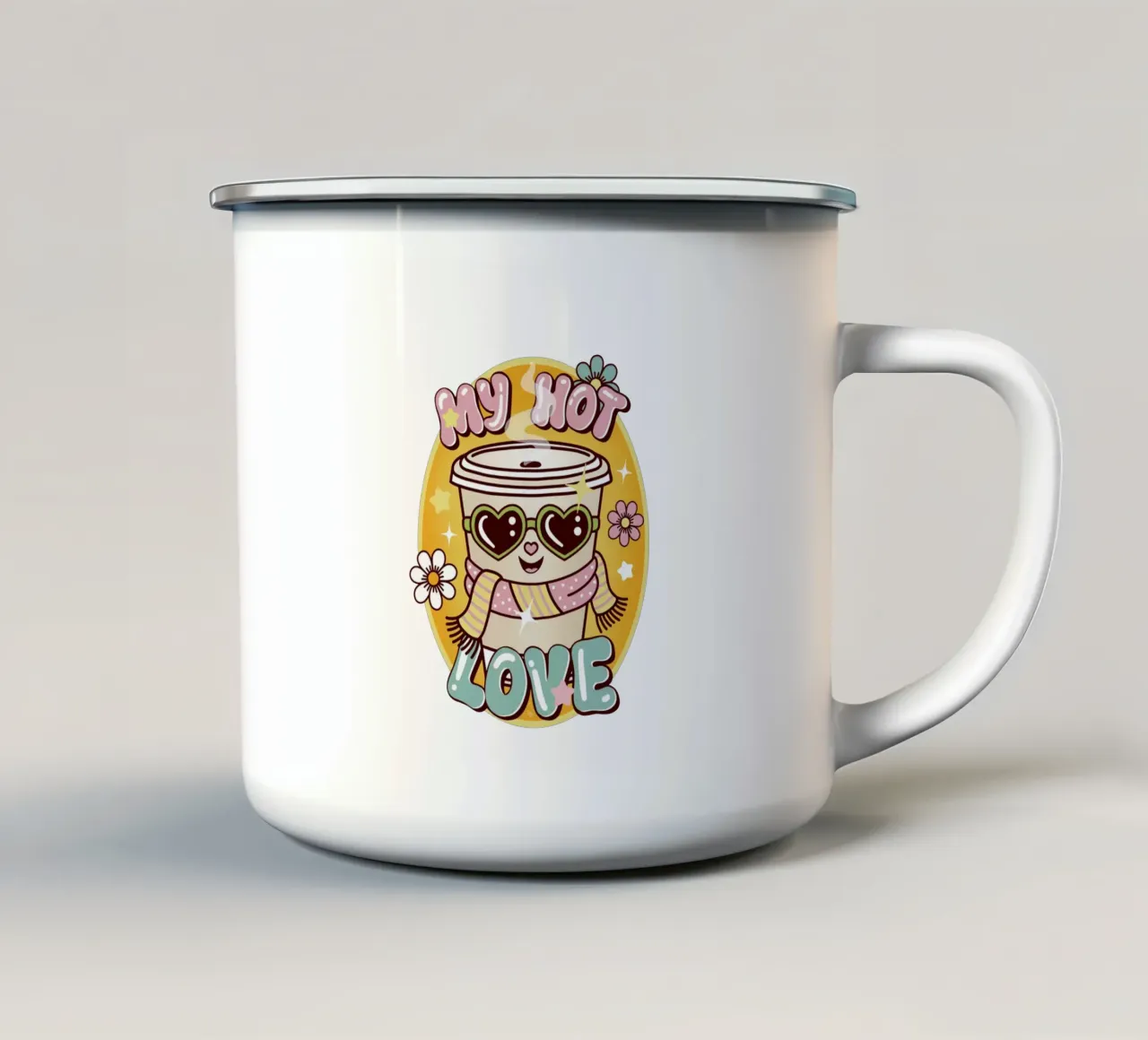 Il mio caffè caldo d'amore tazza in smalto da Martina