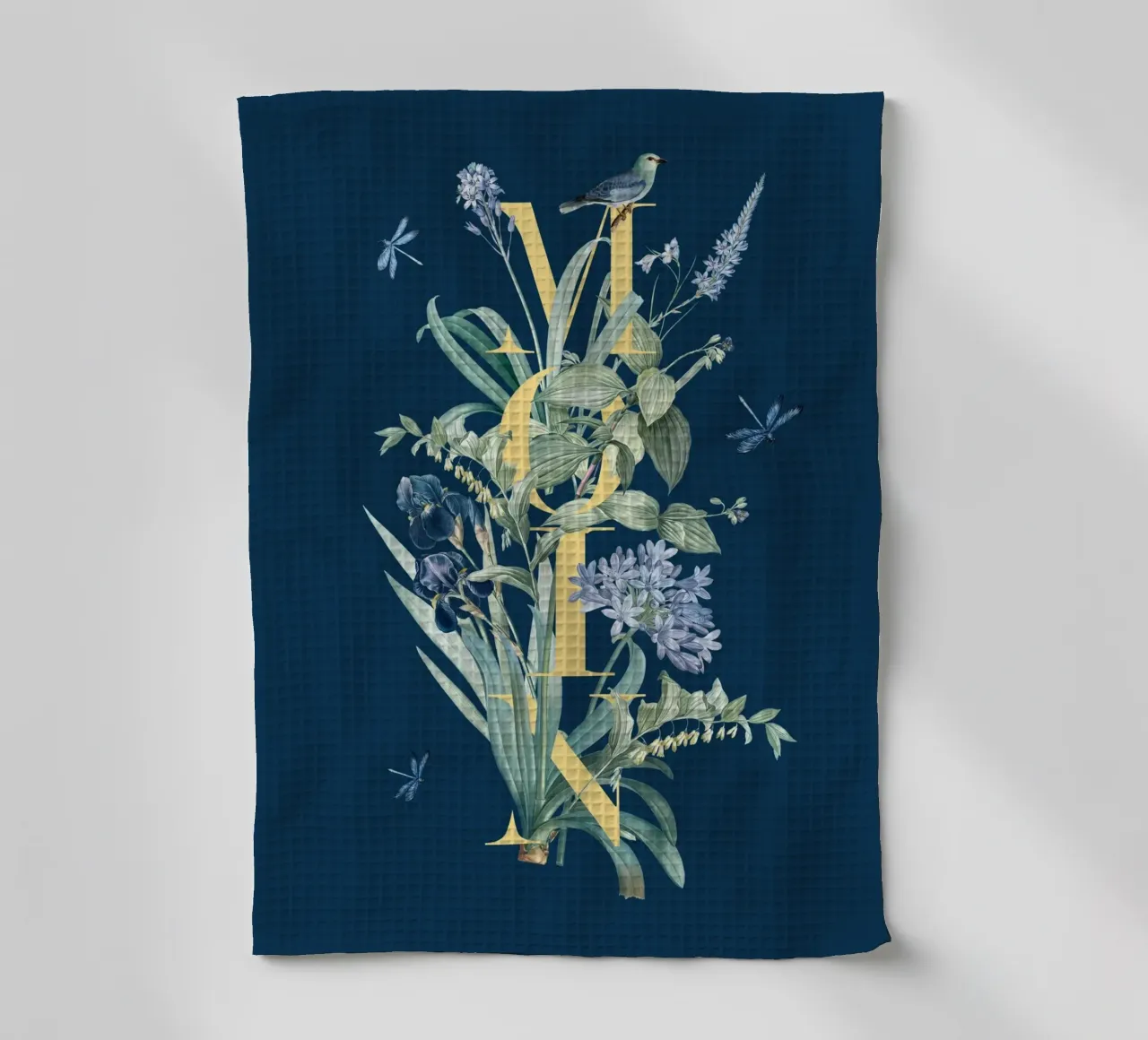 Moin Botanik Vintage Jaune Bleu torchon de Studio Frances M