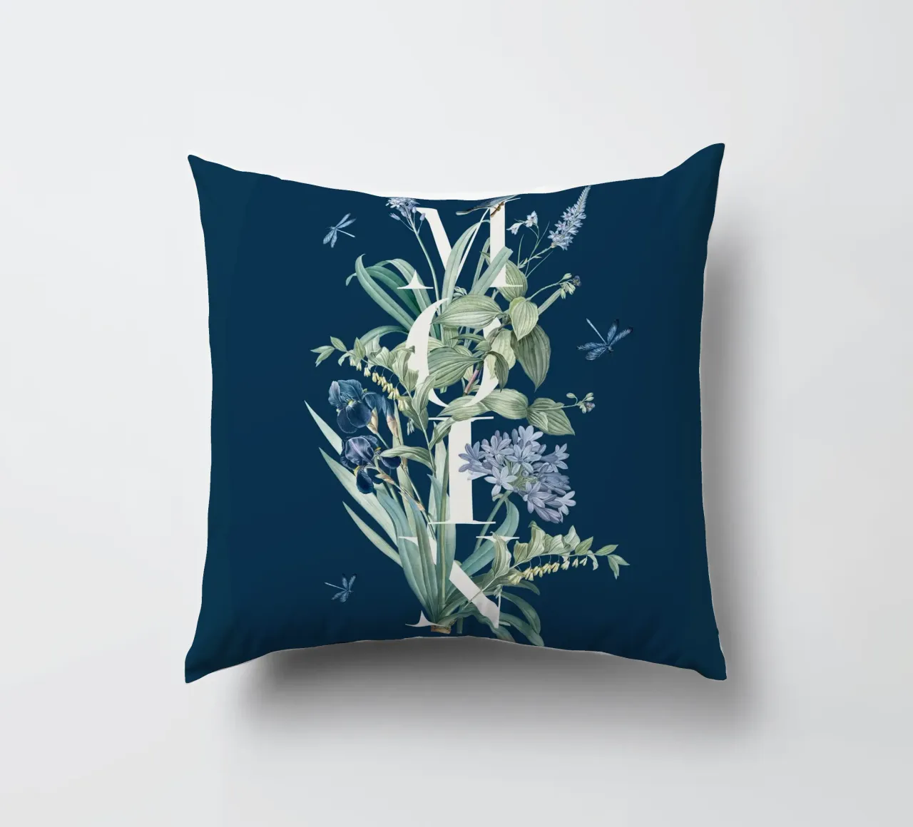 Moin Botanik Bianco Vintage Blu cuscino da Studio Frances M