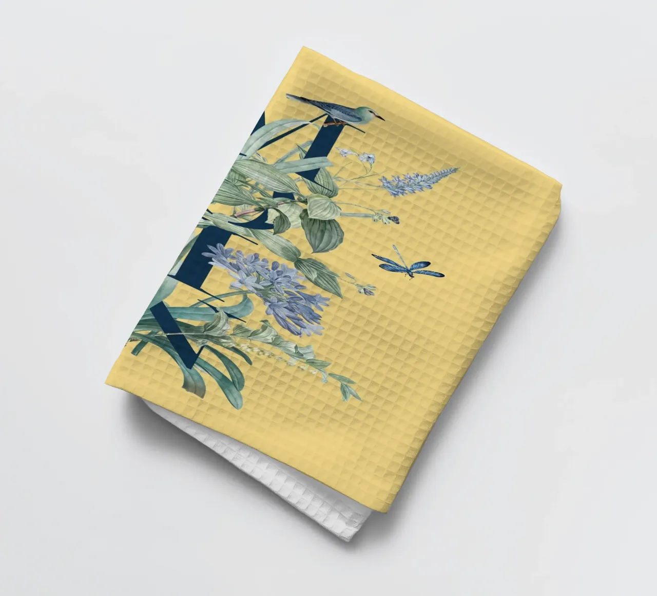 Moin Botanik Vintage Bleu Jaune torchon de Studio Frances M