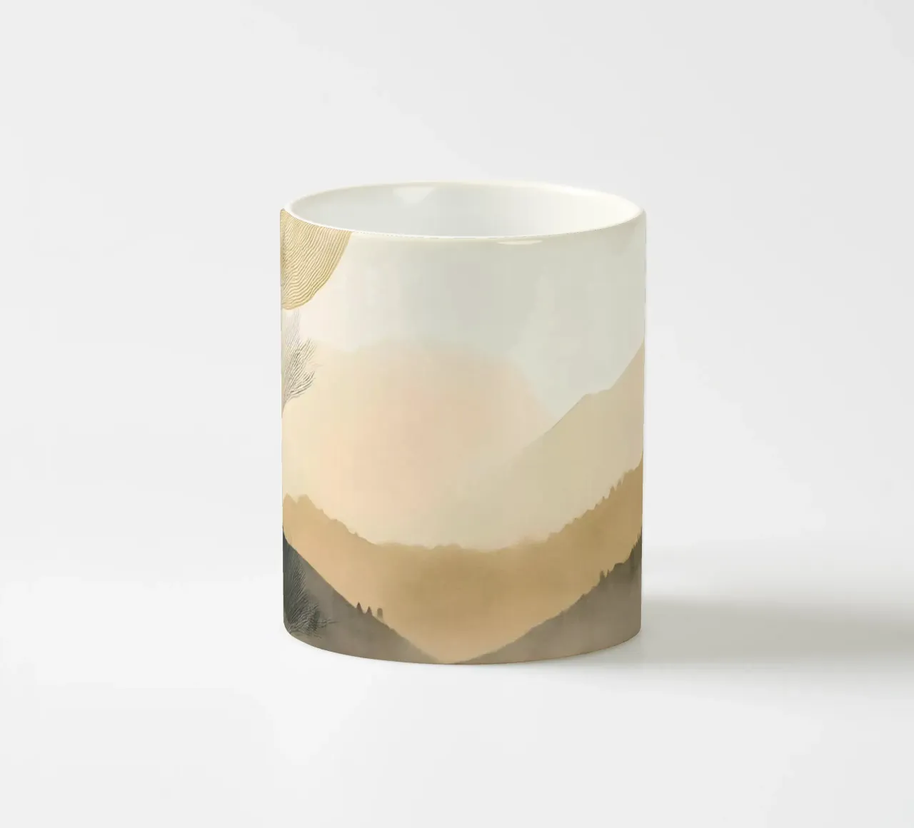 Landschap, abstract, kunst #2 keramische mok van Hightown Design