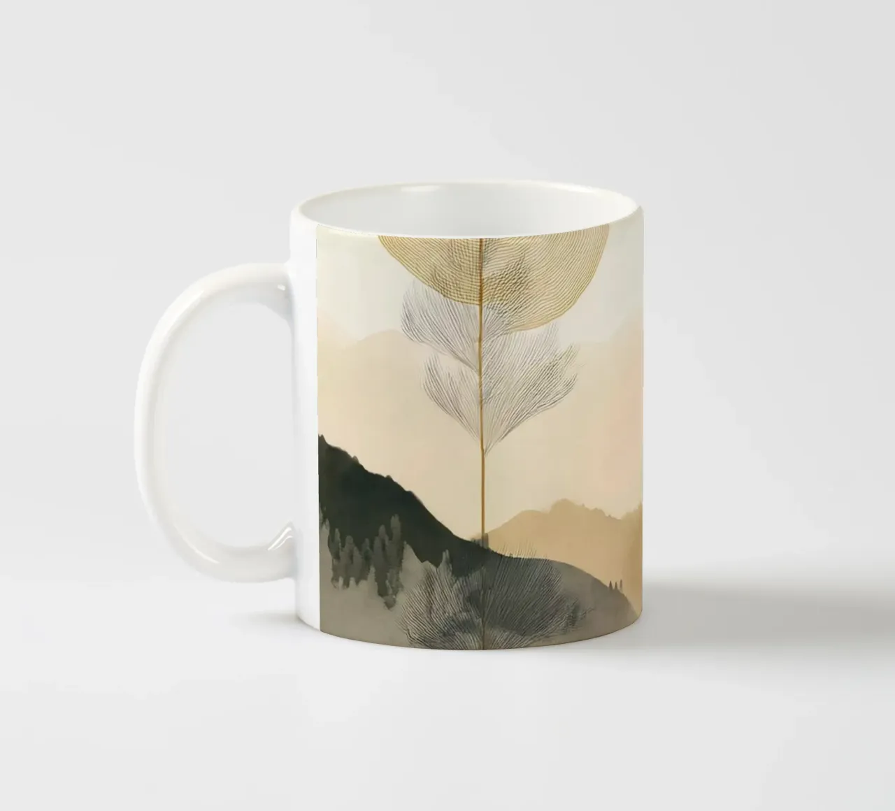 Landschap, abstract, kunst #2 keramische mok van Hightown Design
