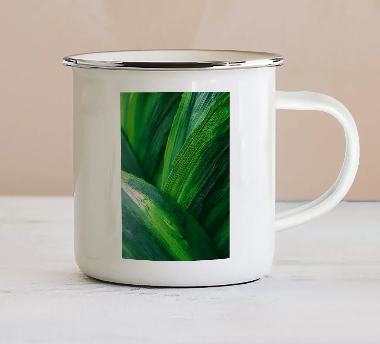 Flusso verde Natura astratta Texture tazza in smalto da StudioVO