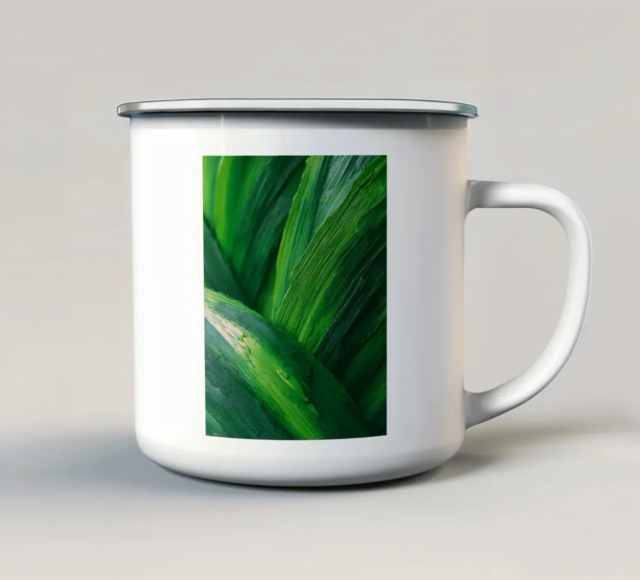 Flusso verde Natura astratta Texture tazza in smalto da StudioVO