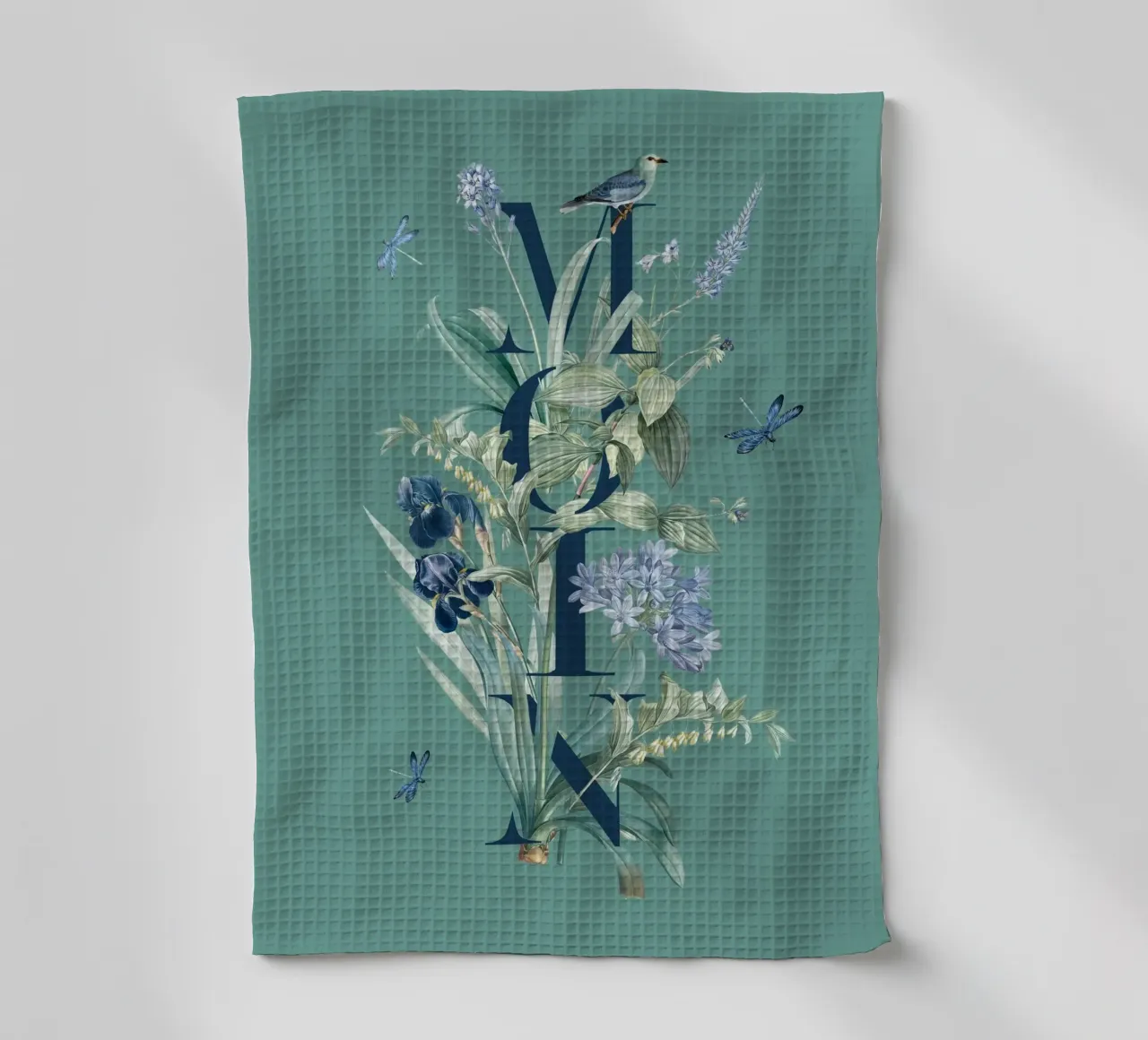 Moin Botanik Vintage Bleu Vert torchon de Studio Frances M