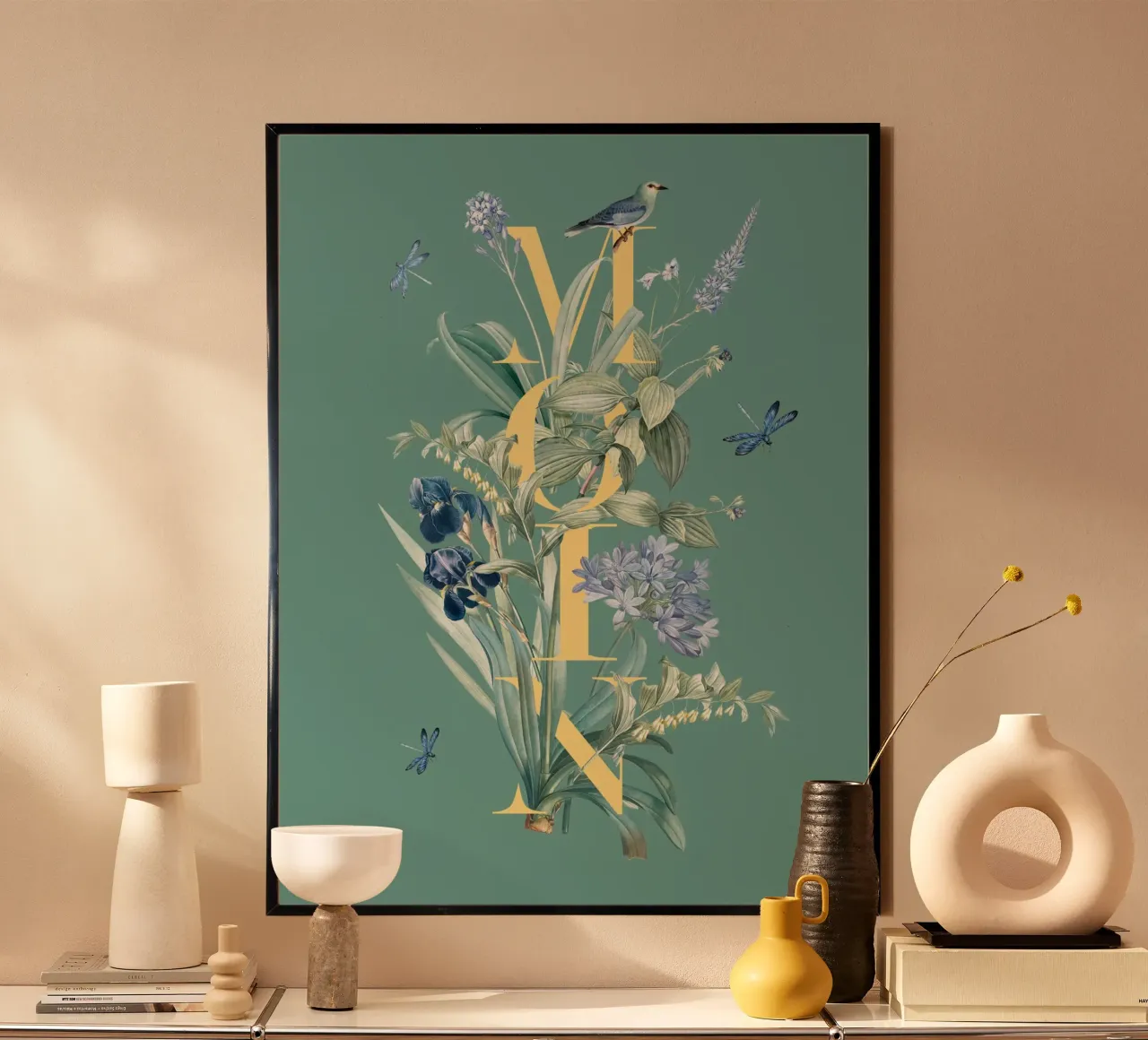 Moin Botanik Vintage Jaune Vert hahnemühle de Studio Frances M