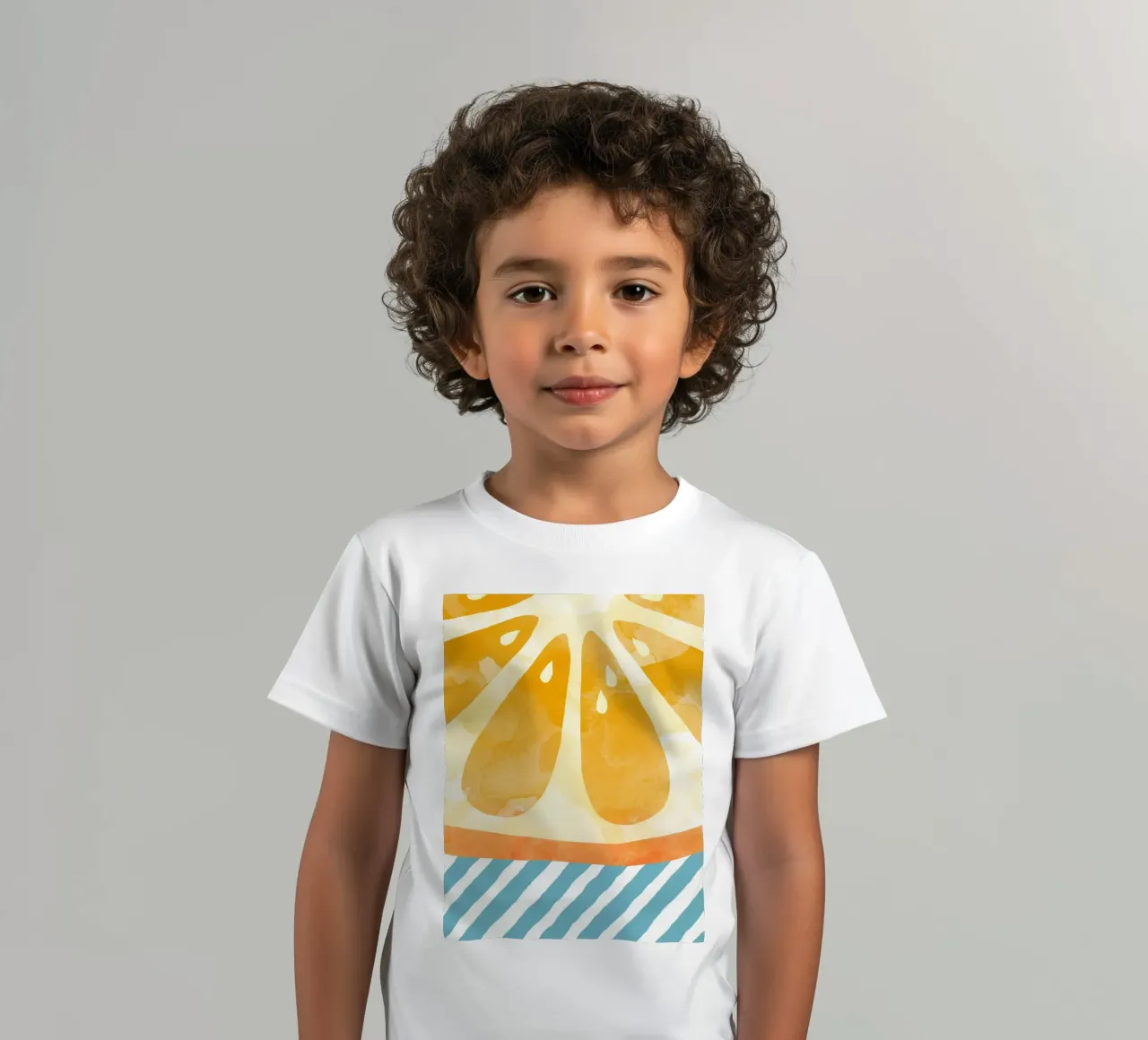 Orange Abstract kids t-shirt by Orara Studio
