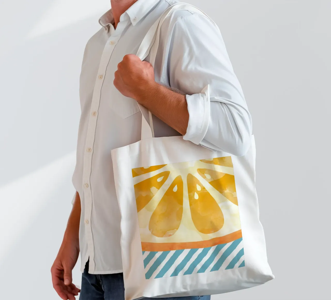 Orange Abstract tote bag by Orara Studio