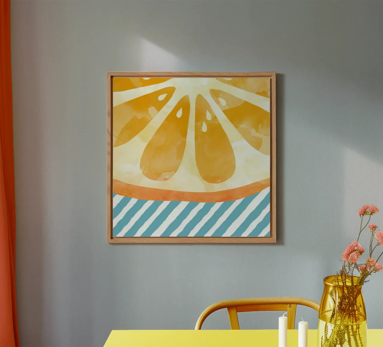 Orange Abstract alu-dibond by Orara Studio
