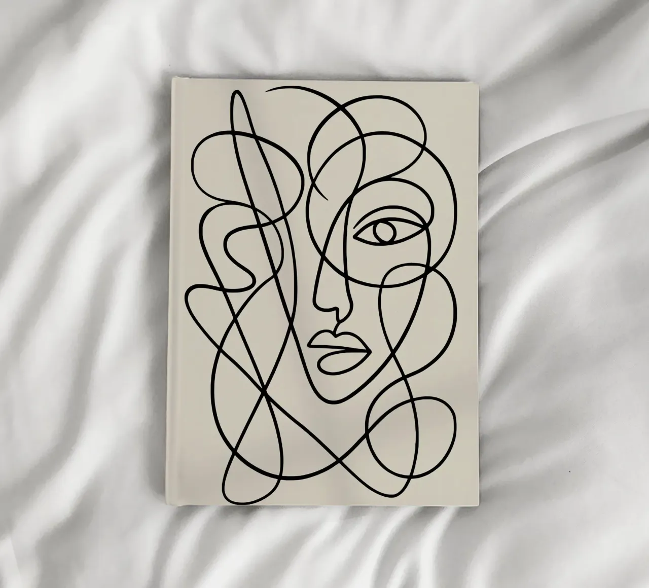 Abstract Continuous Line Face notebook by Life of Pie