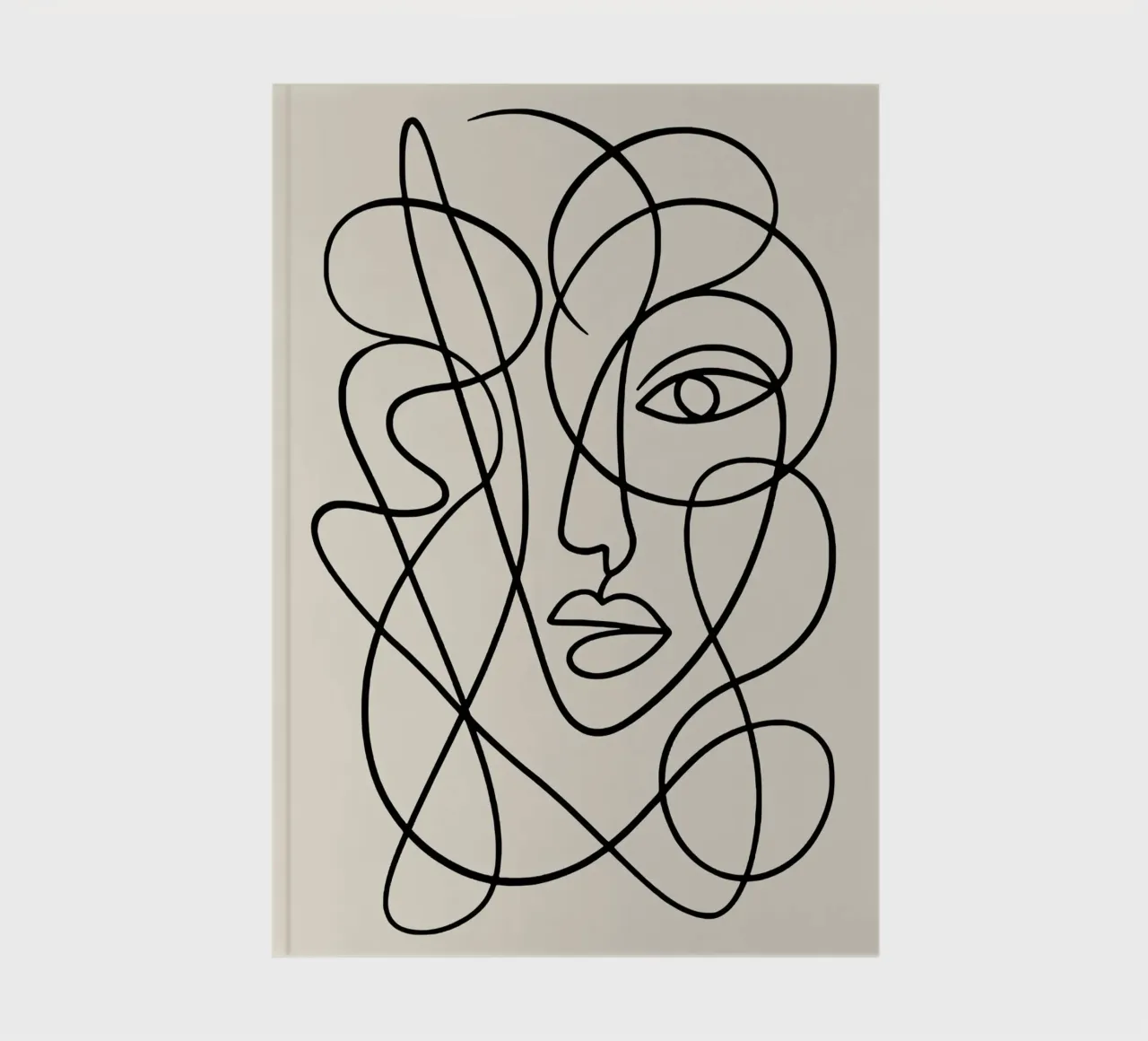 Abstract Continuous Line Face notebook by Life of Pie