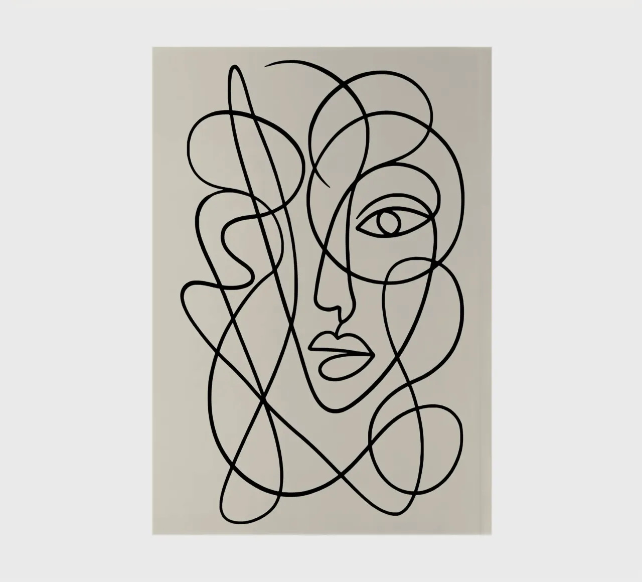 Abstract Continuous Line Face notebook by Life of Pie