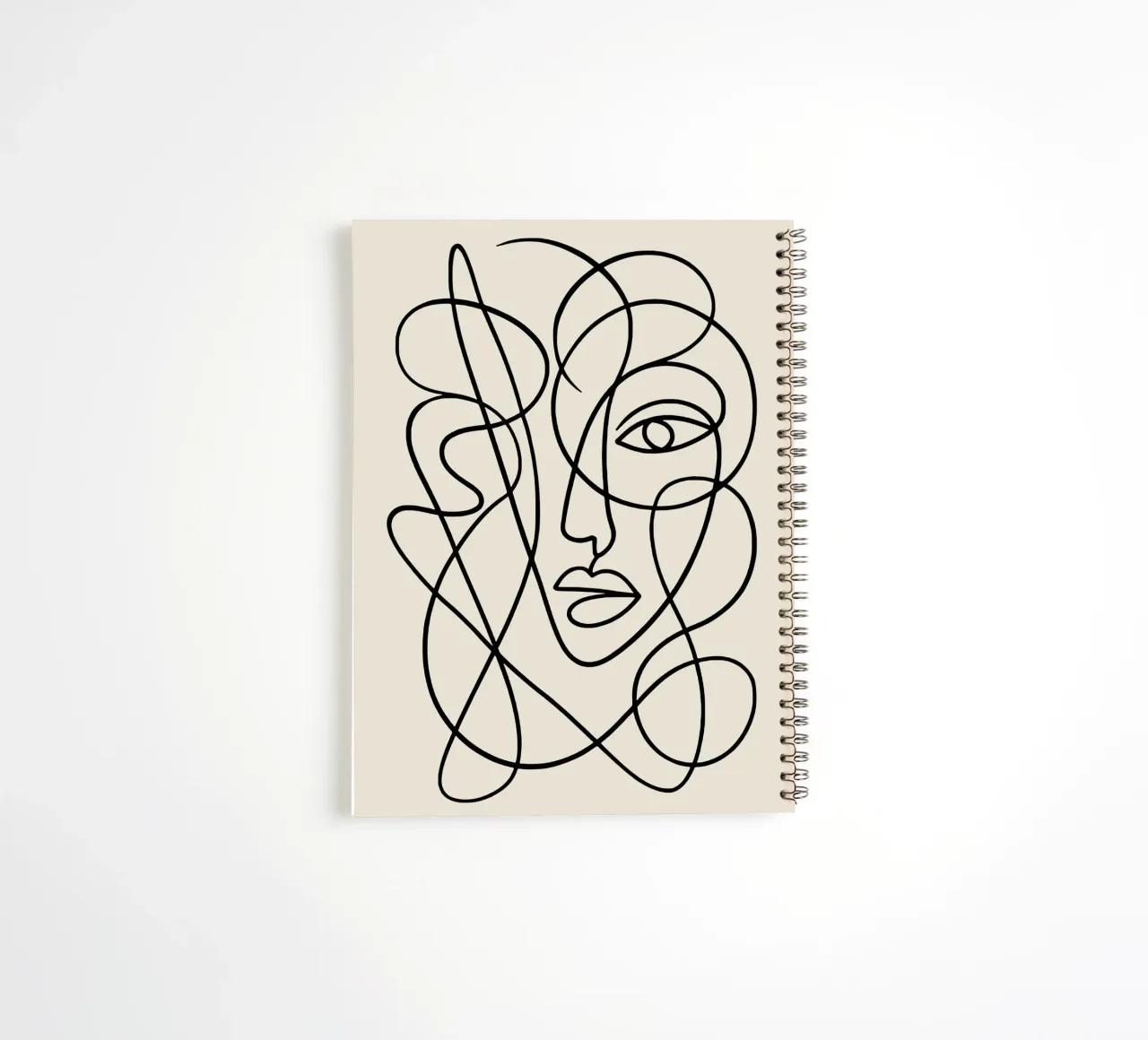 Abstract Continuous Line Face spiral notebook by Life of Pie